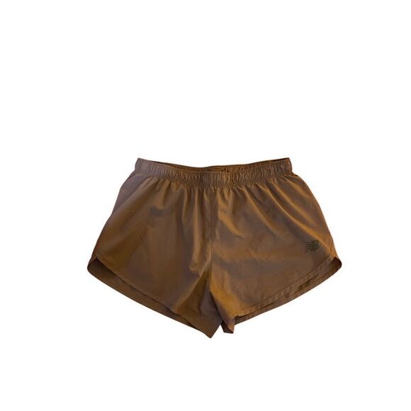 New balance women’s brown fully lined nylon running shorts, size medium - Picture 1 of 4